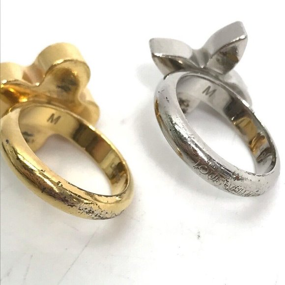 Auth LOUIS VUITTON M65247 Rhinestone Berg-Love Letters Rhinestone 2-piece set Ri - Picture 6 of 8